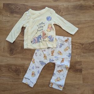 NWOT Disney Winnie The Pooh And Friends Cotton Long Sleeve Set Baby 6-9 Months